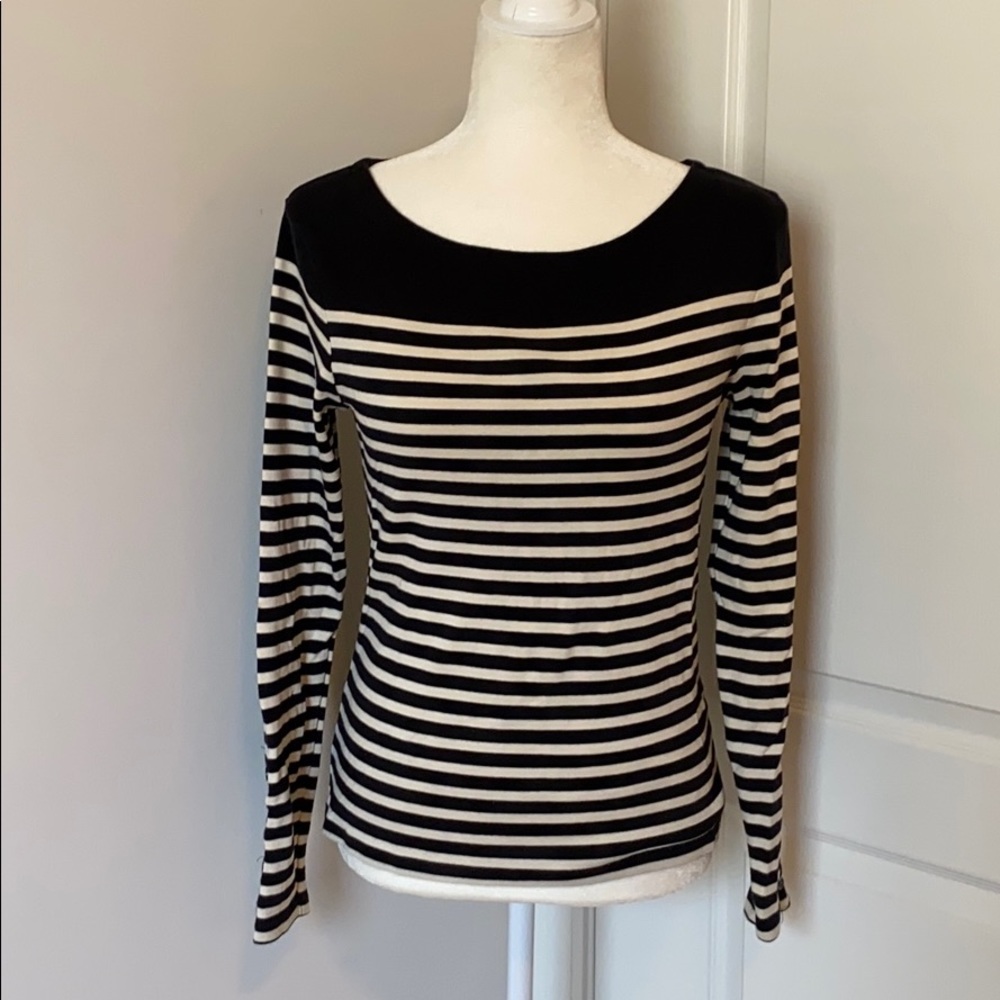 Banana Republic Striped Bateau Neck Top Sweater
